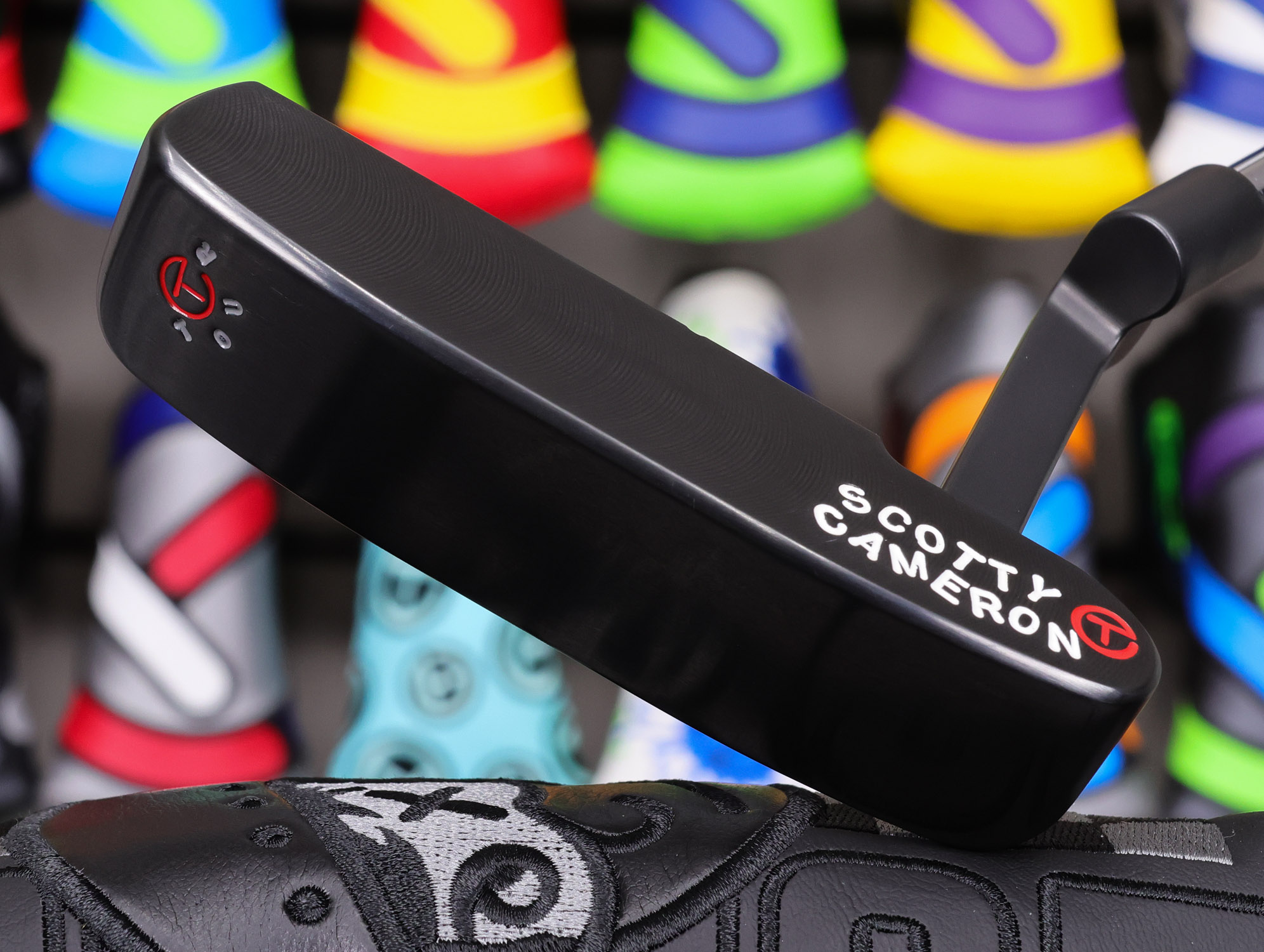 scotty cameron tour only 3x black carbon 009 prototype circle t 330g putter with top line