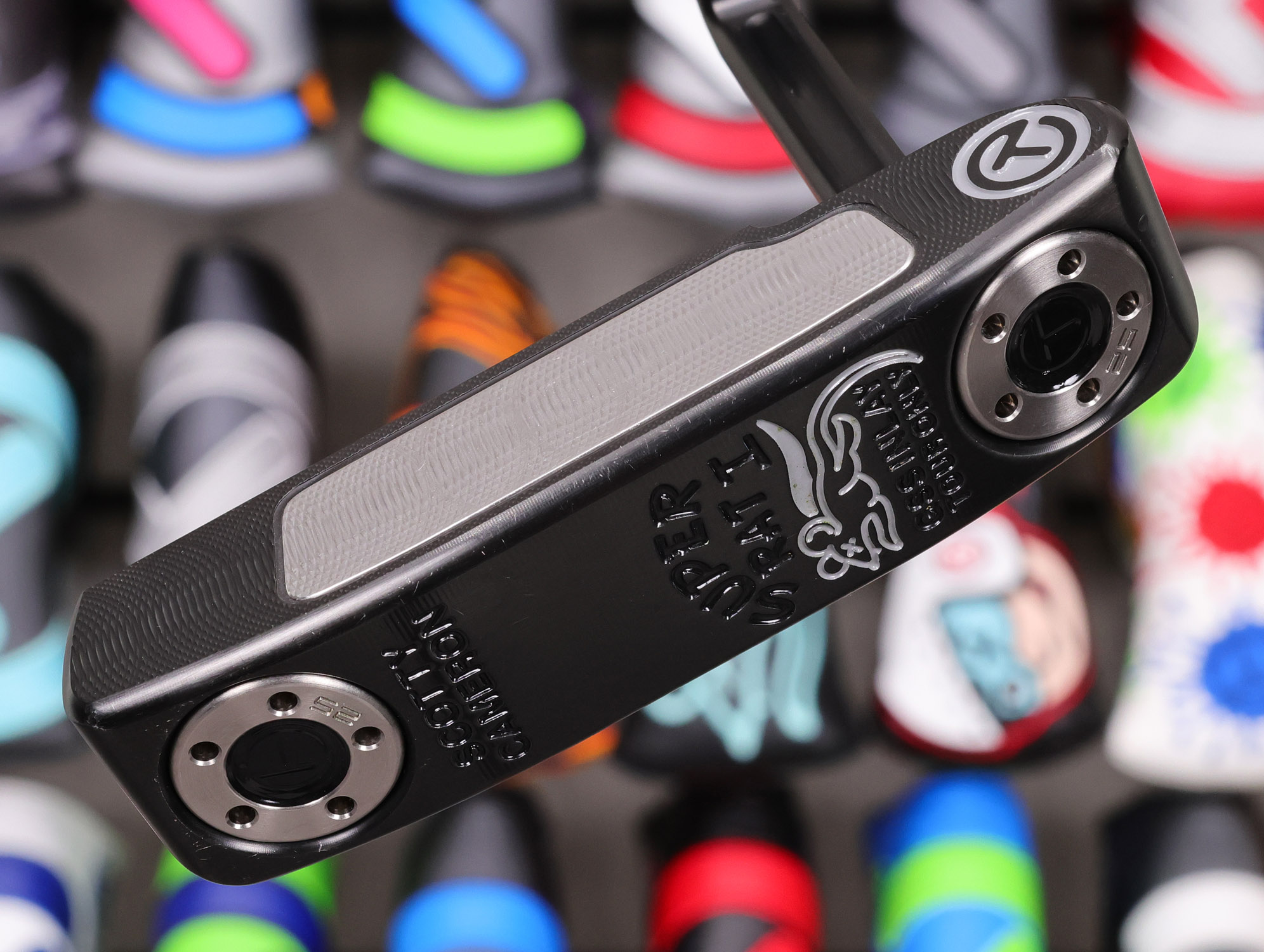 scotty cameron tour only black gss insert masterful super rat circle t 370g putter with sight dot and sight line golf club
