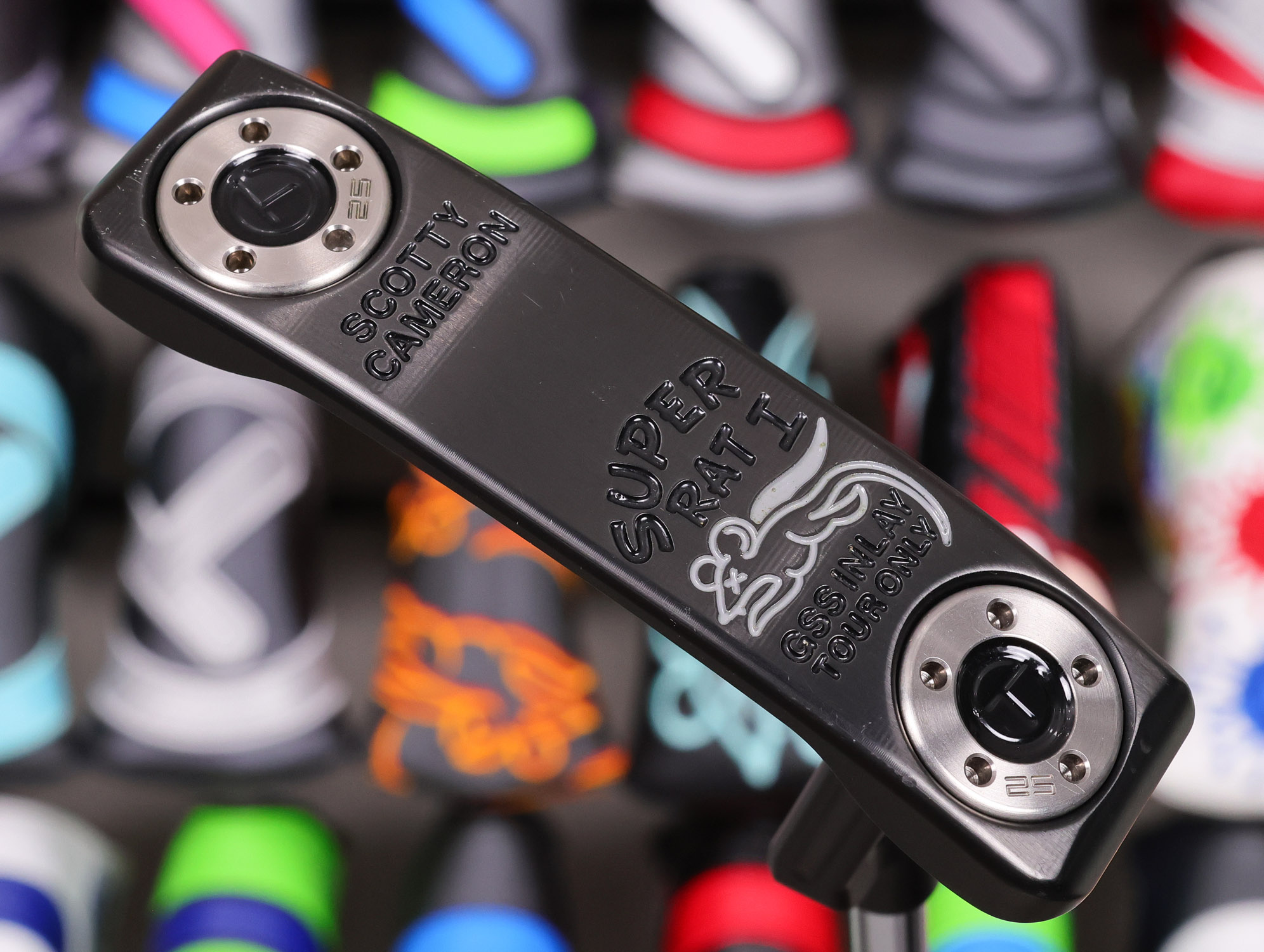 scotty cameron tour only black gss insert masterful super rat circle t 370g putter with sight dot and sight line golf club