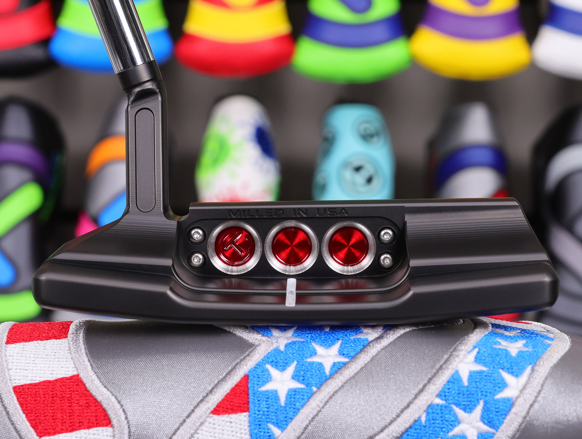 scotty cameron tour only black newport 2.5 plus studio style circle t 360g putter with chain link milled carbon steel scs insert golf club