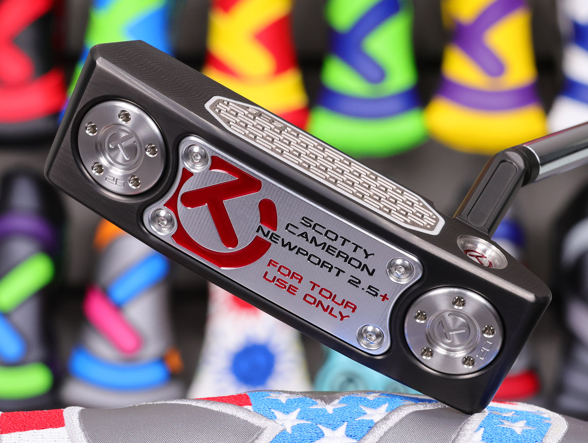 scotty cameron tour only black newport 2.5 plus studio style circle t 360g putter with chain link milled carbon steel scs insert golf club