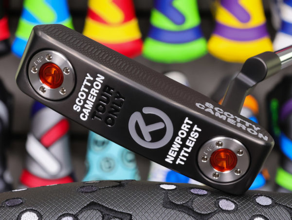 scotty cameron tour only deep milled black sss newport select circle t 360g putter with translucent orange cherry bombs golf club