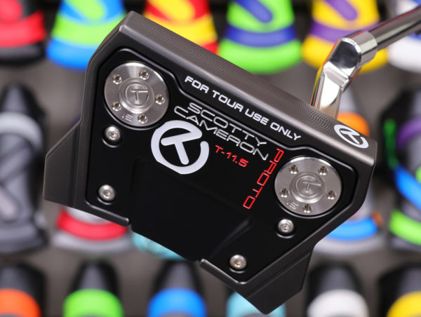 scotty cameron tour only two tone black and silver phantom x t11.5 circle t 360g putter with welded and polished sss plumber neck black shaft and red dual top lines golf club