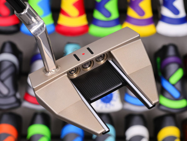 scotty cameron tour only two tone chromatic bronze and silver phantom x t7.2 circle t 360g putter with welded and polished sss plumber neck and black shaft with tour only alignment aid golf club