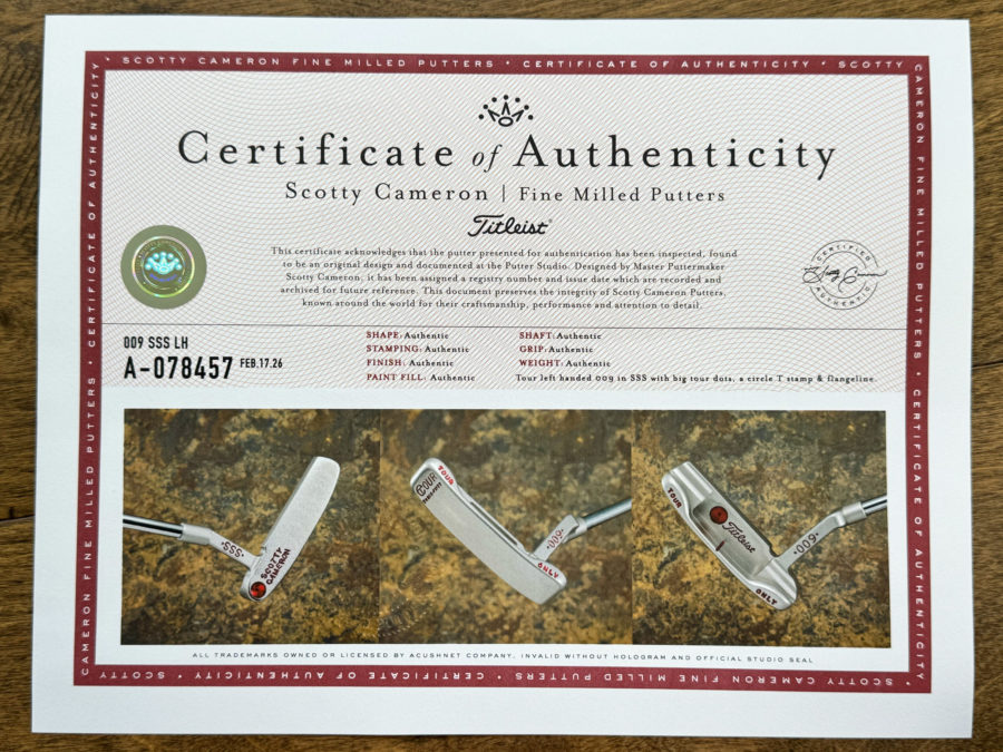 Scotty Cameron LH Tour Only SSS 009 Circle T 350G w/ 