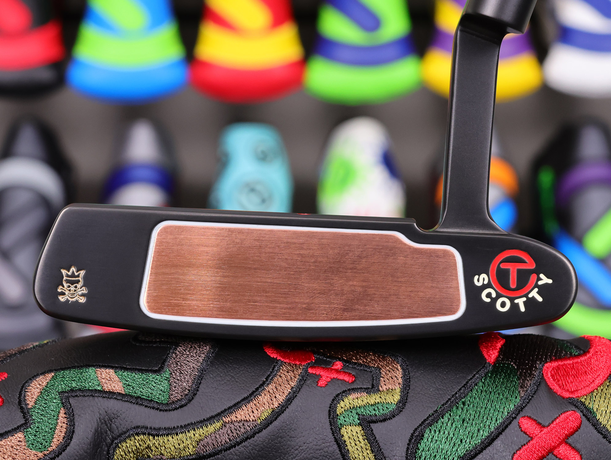 scotty cameron tour only black sss t10 newport buttonback teryllium insert circle t 360g putter with tour jester skull stamp and red sight dot golf club