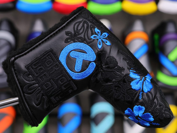 Scotty Cameron “For Tour Use Only” 2019 Sony Open in Hawaii Black & Blue “Lights Out” Luau Hula Girl Circle T Blade Headcover
