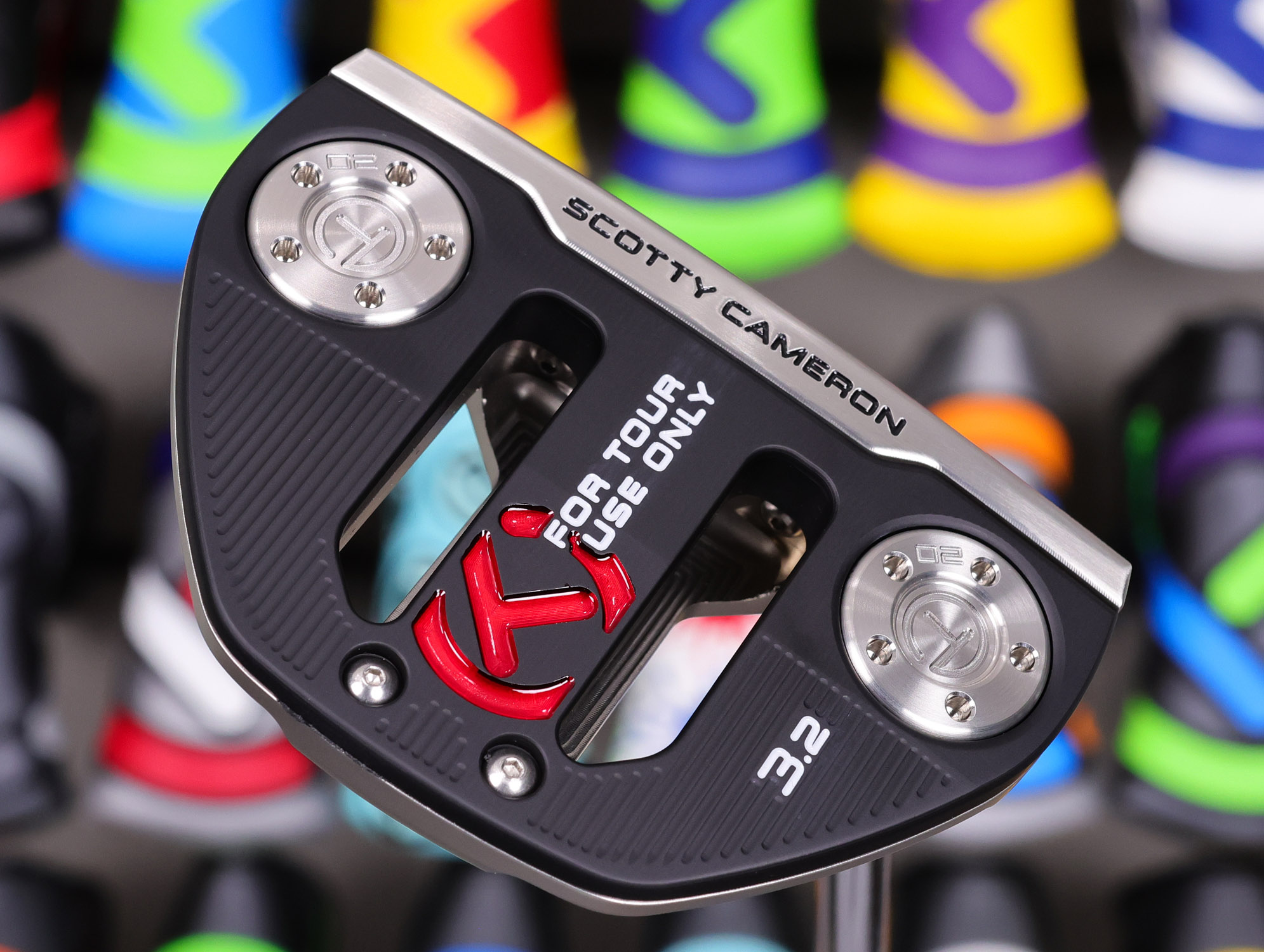 scotty cameron tour only 2026 phantom 3.2 circle t 360g putter with welded sss plumber neck and caron steel chain link milled insert golf club triple top lines