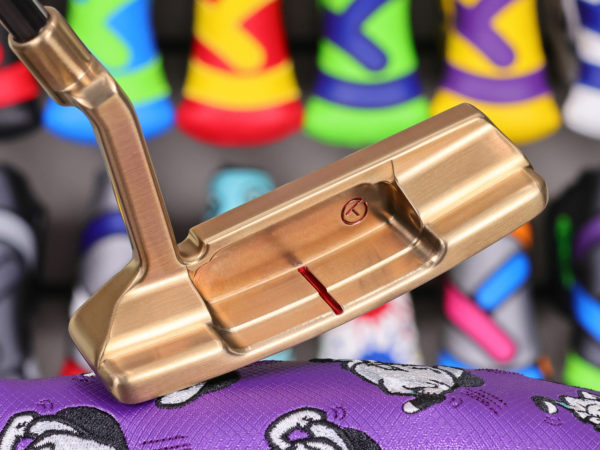 scotty cameron brushed chromatic bronze sss timeless newport 2 circle t 350g putter with black shaft and translucent red paint fill golf club