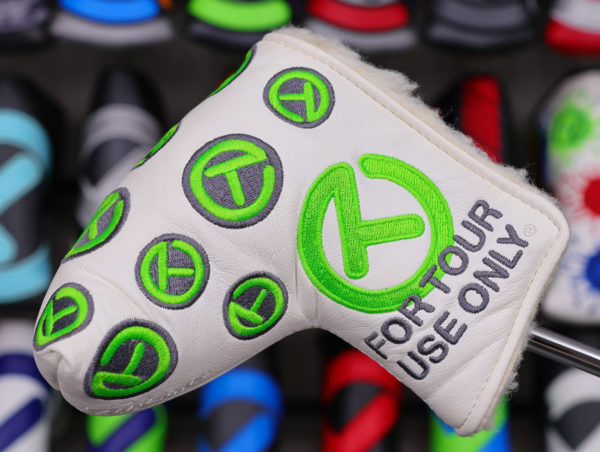 Scotty Cameron Tour Only White & Lime Green Dancing Circle T Patches MID MALLET Headcover