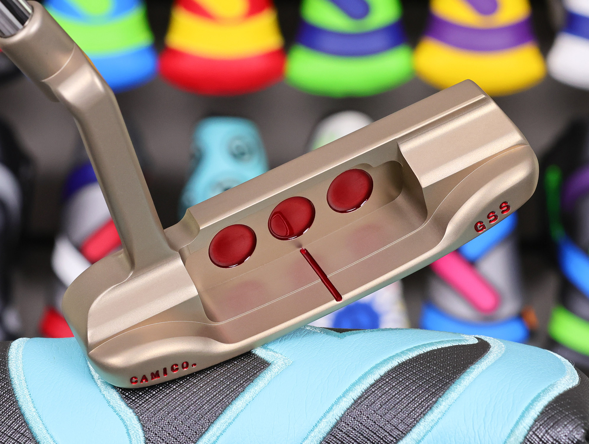 scotty cameron tour only deep milled chromatic bronze gss cameron and co newport circle t 350g putter with triple cherry bombs golf club
