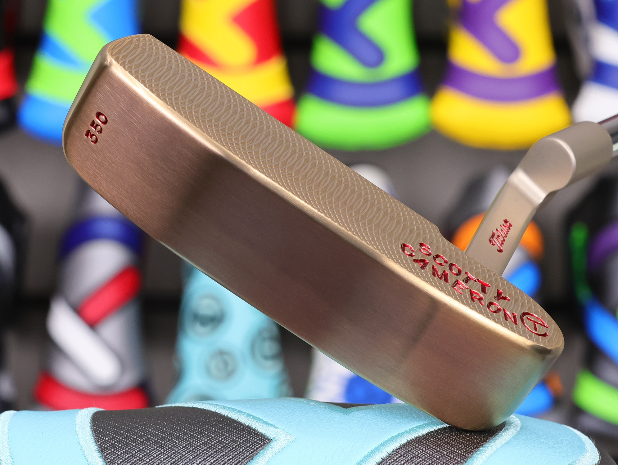 scotty cameron tour only deep milled chromatic bronze gss cameron and co newport circle t 350g putter with triple cherry bombs golf club