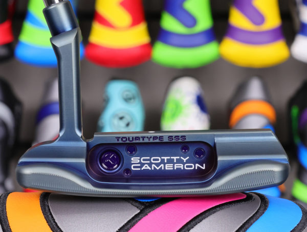 scotty cameron tour only mystic blue masterful tourtype circle t 360g putter with sight dot and blue perforated leather stitchback grip golf club
