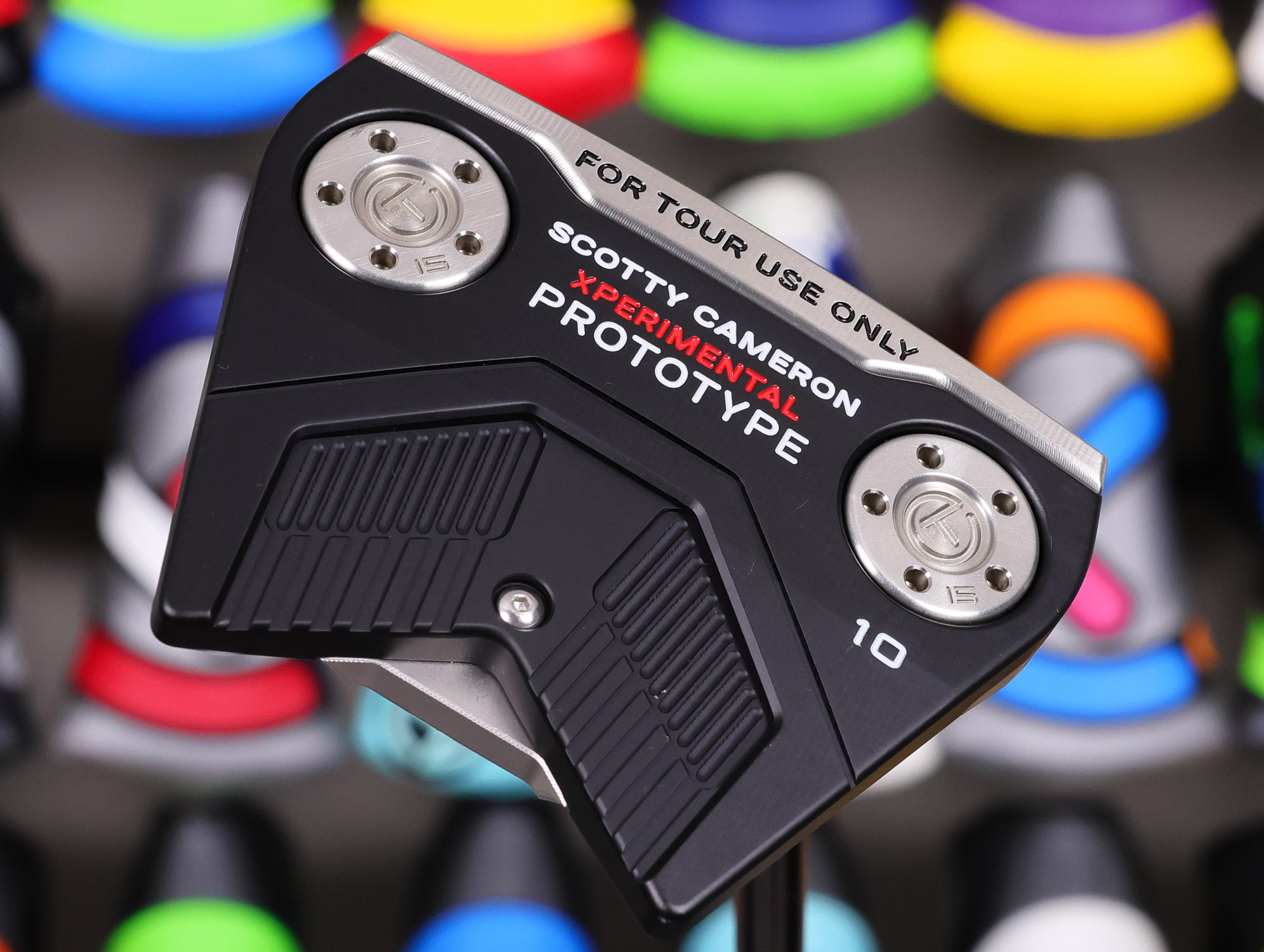 scotty cameron tour only xperimental prototype phantom t10 circle y 360g putter with chain link milled carbon steel insert and black shaft golf club