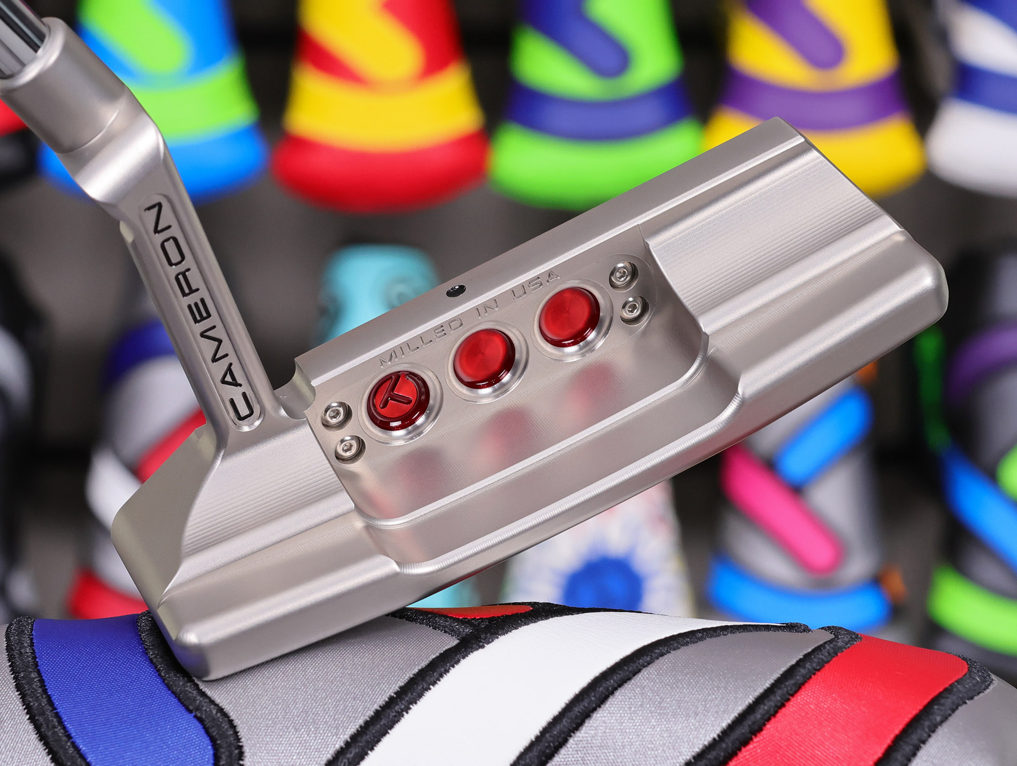 scotty cameron tour only sss newport 2 plus studio style circle t 360g putter with carbon steel chain link milled insert and sight dot golf club