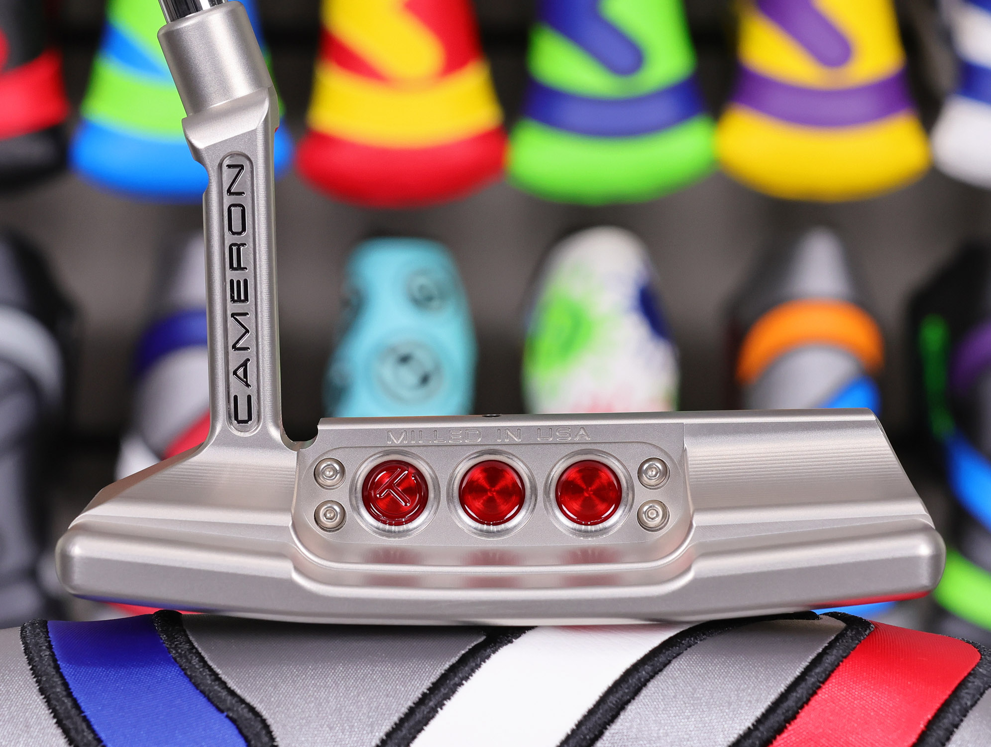 scotty cameron tour only sss newport 2 plus studio style circle t 360g putter with carbon steel chain link milled insert and sight dot golf club