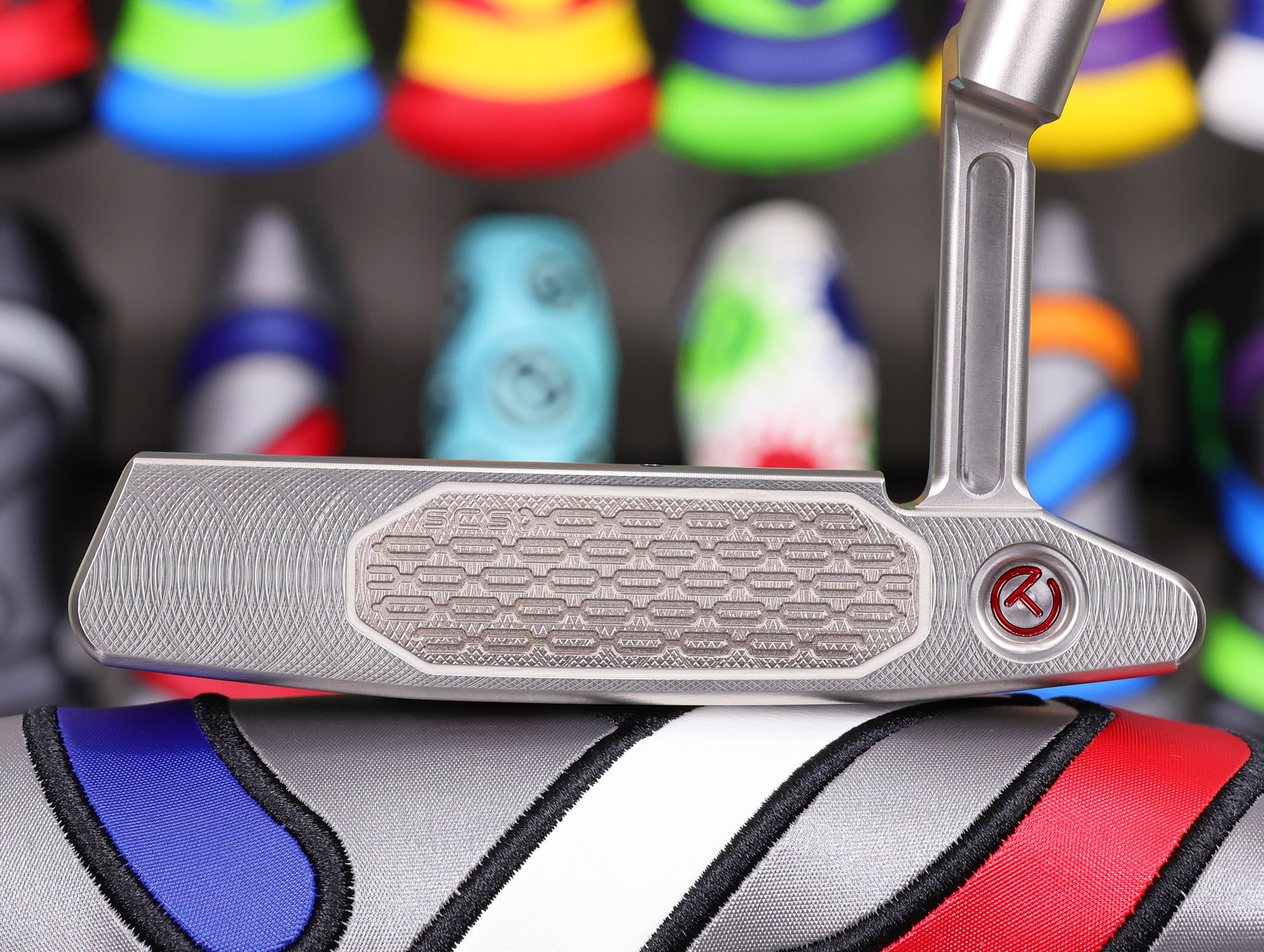 scotty cameron tour only sss newport 2 plus studio style circle t 360g putter with carbon steel chain link milled insert and sight dot golf club