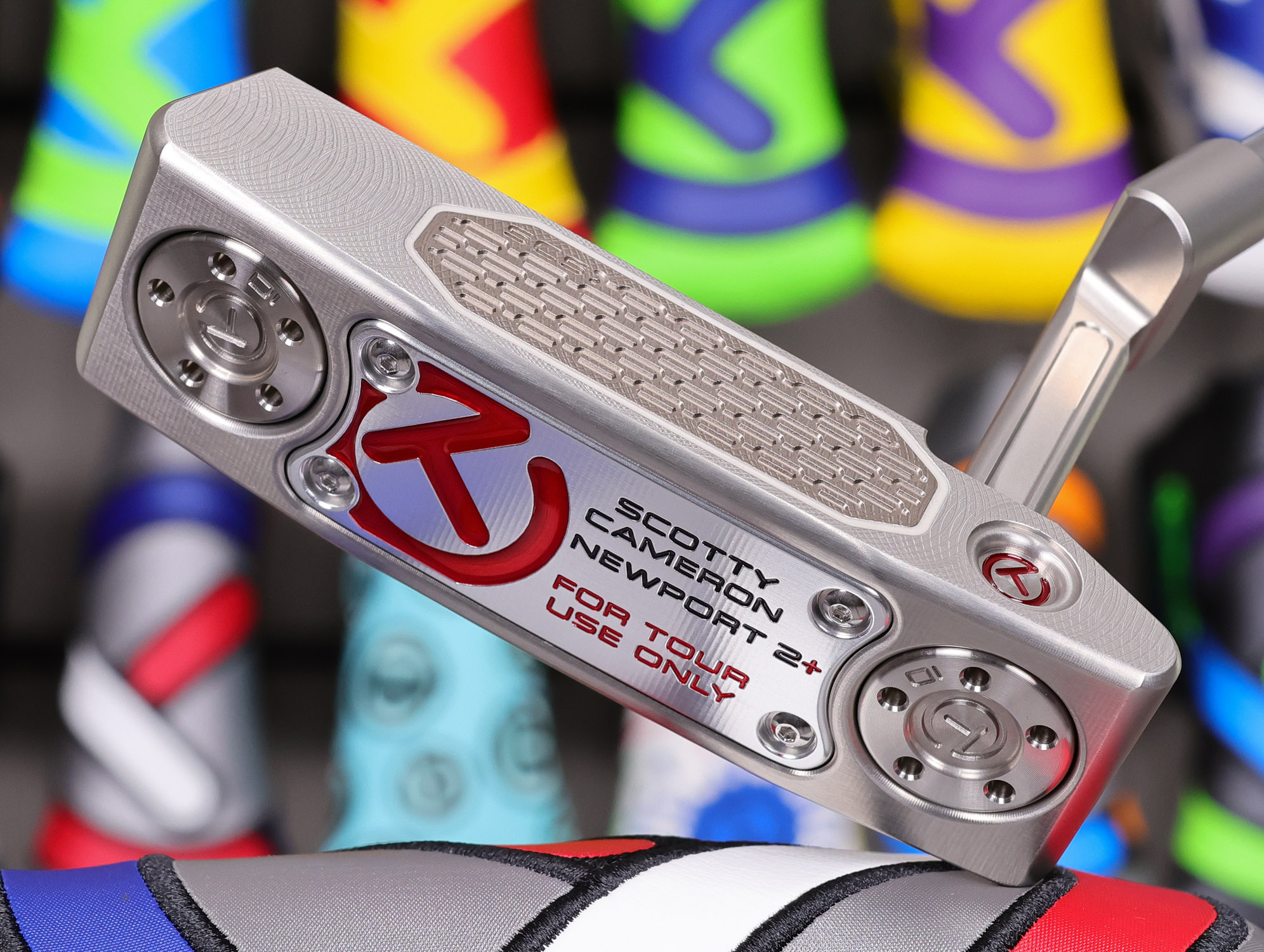 scotty cameron tour only sss newport 2 plus studio style circle t 360g putter with carbon steel chain link milled insert and sight dot golf club