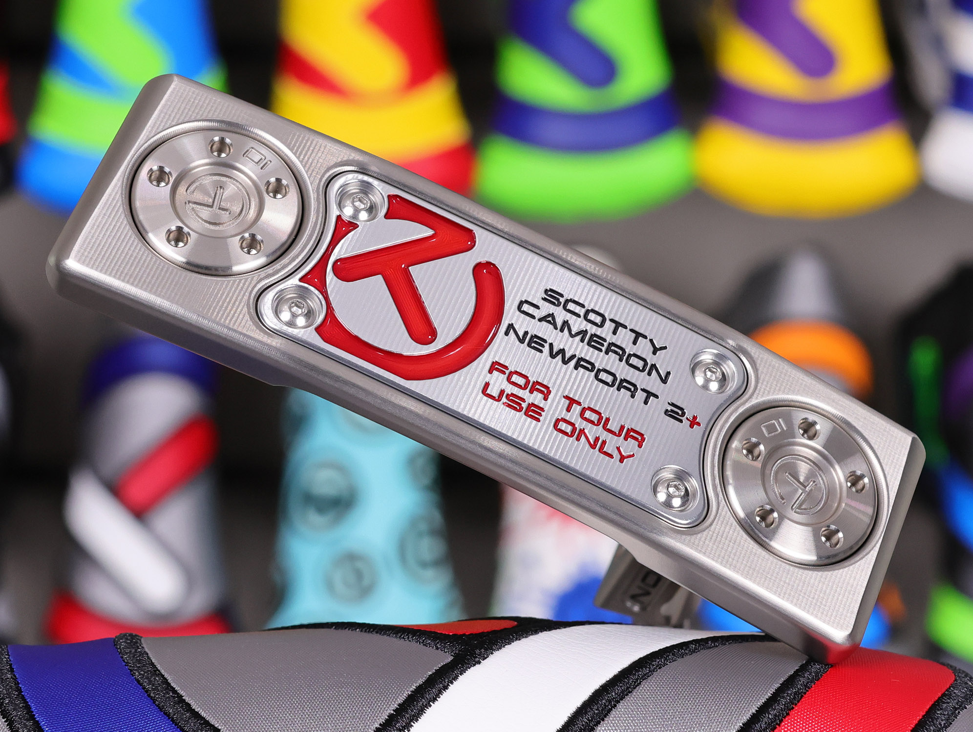 scotty cameron tour only sss newport 2 plus studio style circle t 360g putter with carbon steel chain link milled insert and sight dot golf club