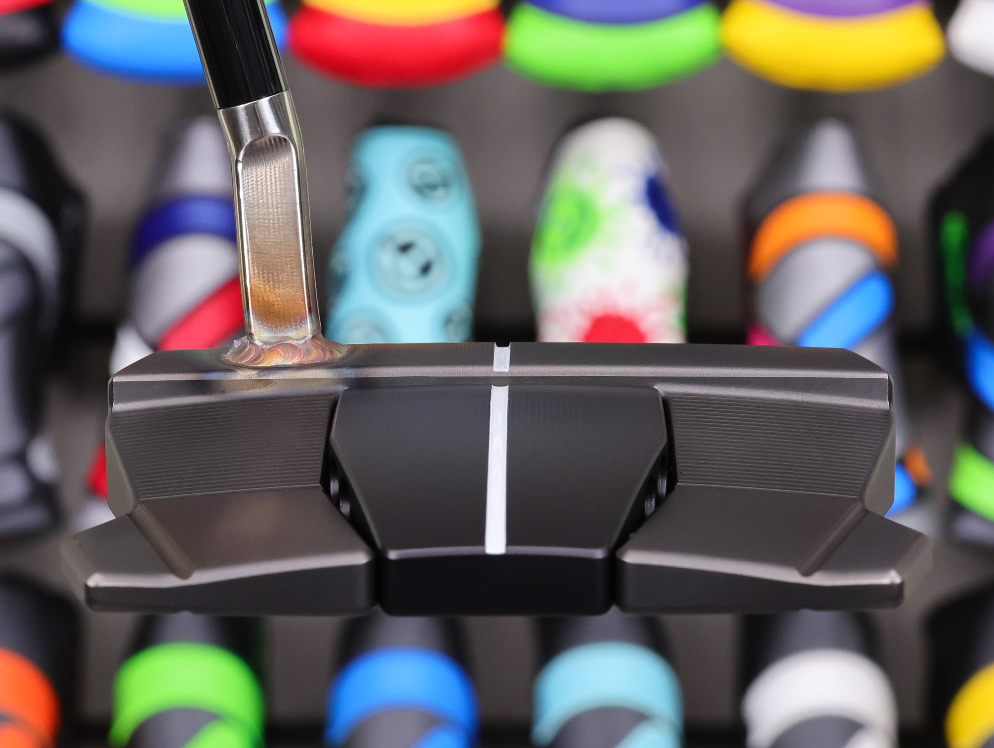 scotty cameron tour only two tone black and silver phantom x t11.5 circle t 360g putter with welded and polished sss flojet neck black shaft and dual sight lines golf club