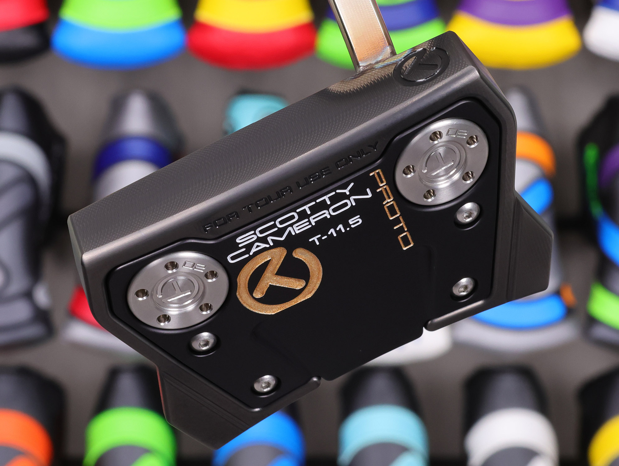scotty cameron tour only two tone black and silver phantom x t11.5 circle t 360g putter with welded and polished sss flojet neck black shaft and dual sight lines golf club