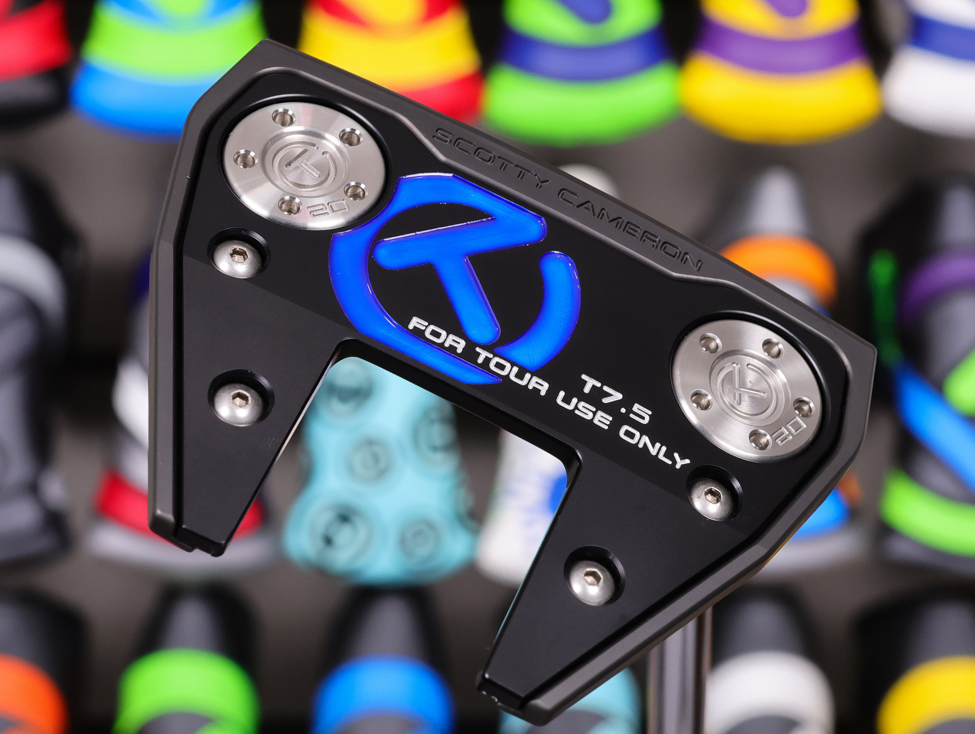 scotty cameron tour only two tone black and silver phantom x t7.5 circle t 360g putter with welded and polished sss flojet neck golf club