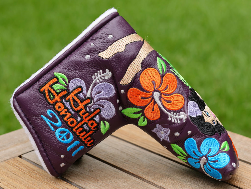 scotty cameron limited release 2011 hula honolulu purple hula girl blade putter headcover