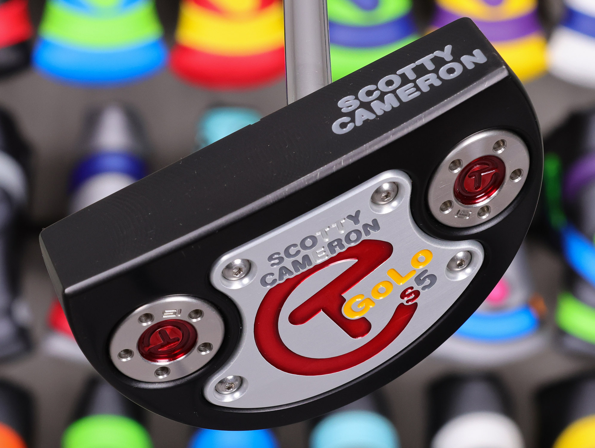 scotty cameron tour only black golo s5 centershaft circle t putter with dual flange lines and top line golf club