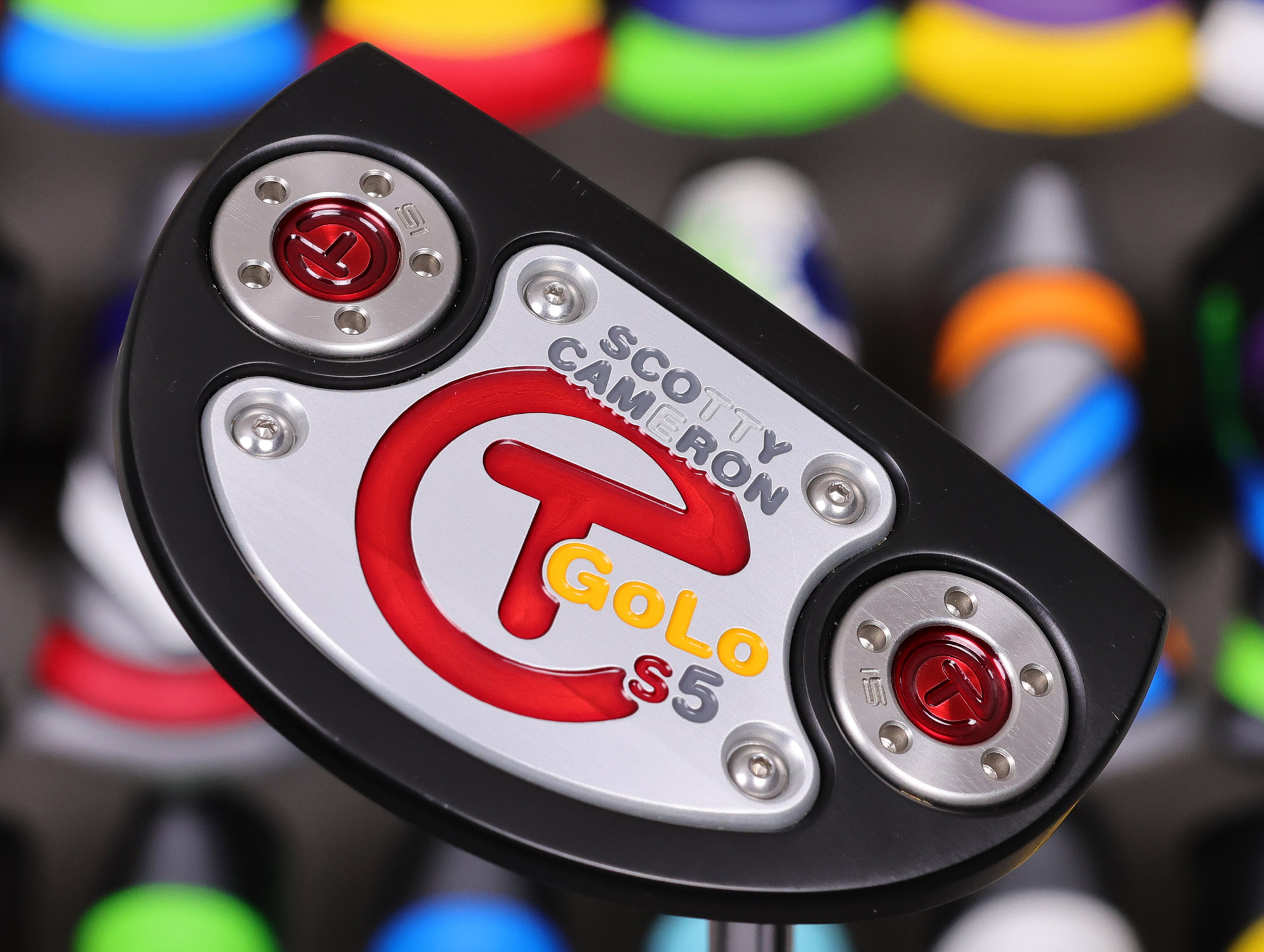 scotty cameron tour only black golo s5 centershaft circle t putter with dual flange lines and top line golf club