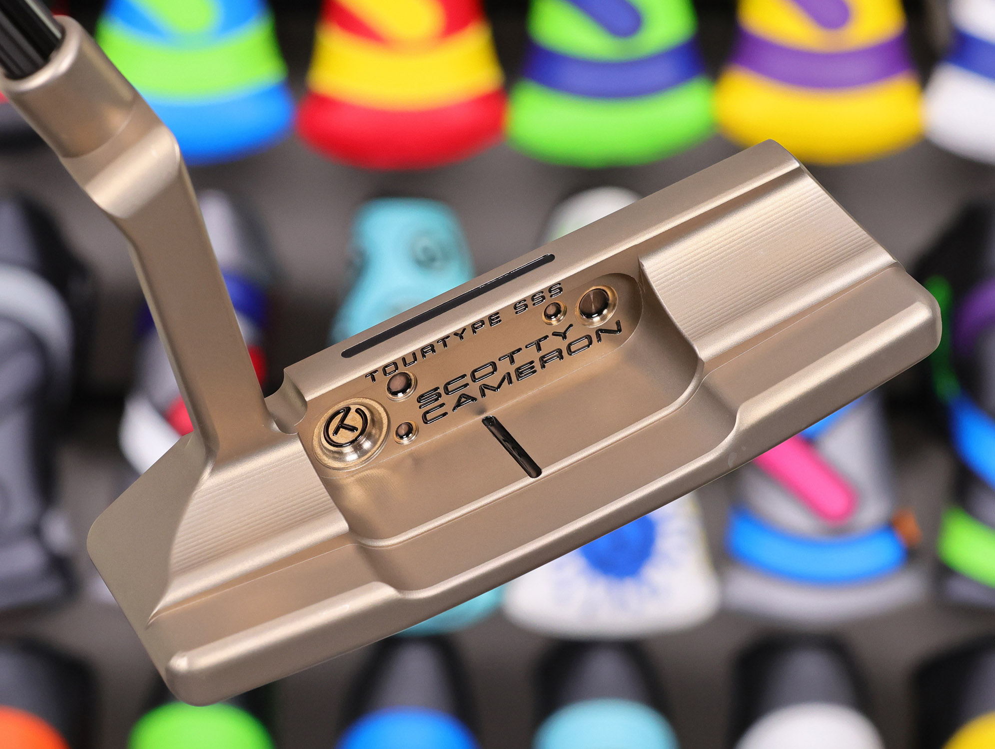 scotty cameron tour only chromatic bronze deep milled sss timeless plus tourtype circle t 360g with vertical top line and black shaft golf club