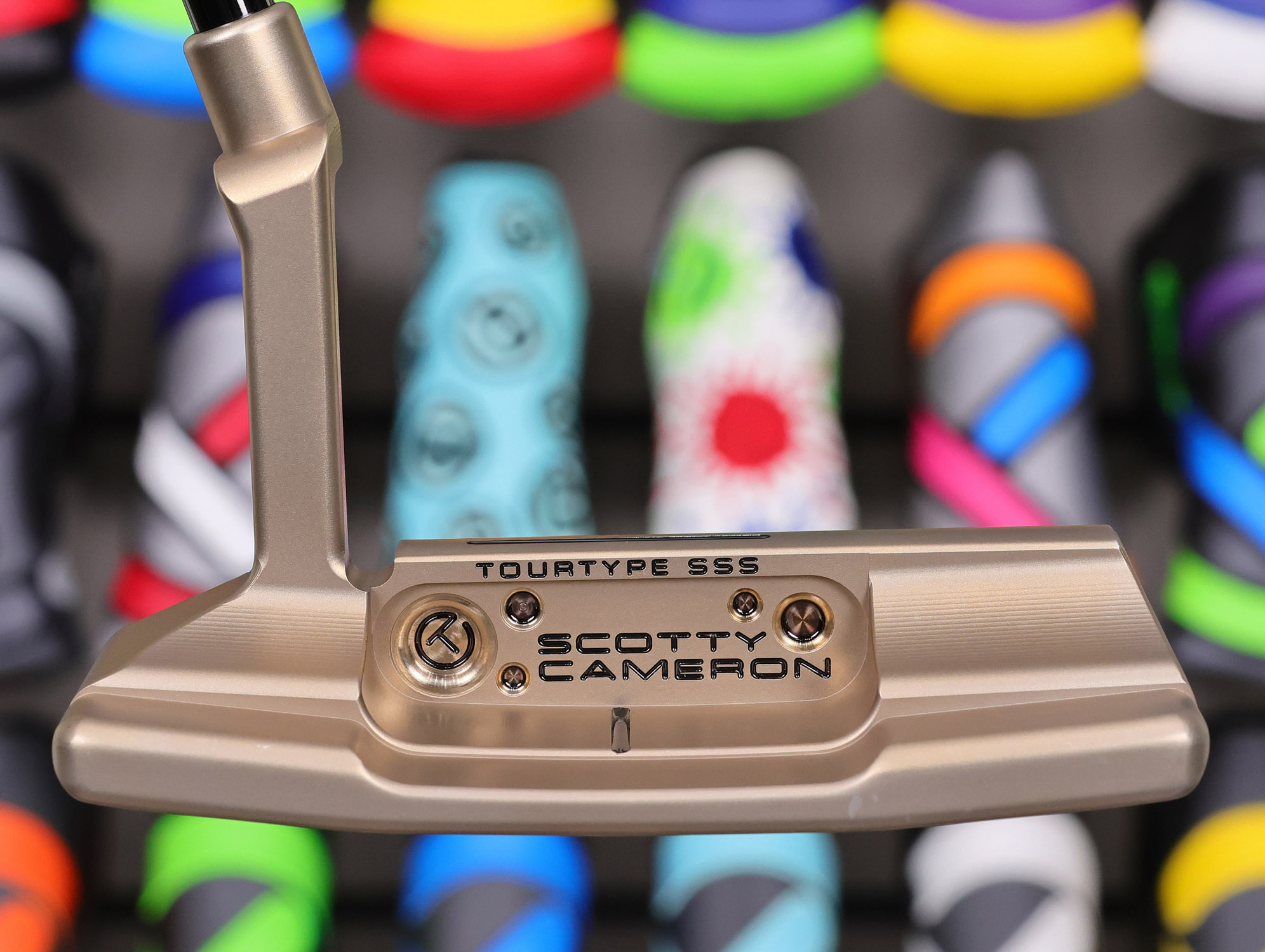 scotty cameron tour only chromatic bronze deep milled sss timeless plus tourtype circle t 360g with vertical top line and black shaft golf club