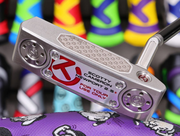 scotty cameron tour only newport 2.5 plus studio style circle t 360g putter with carbon steel chain link milled insert and black shaft golf club
