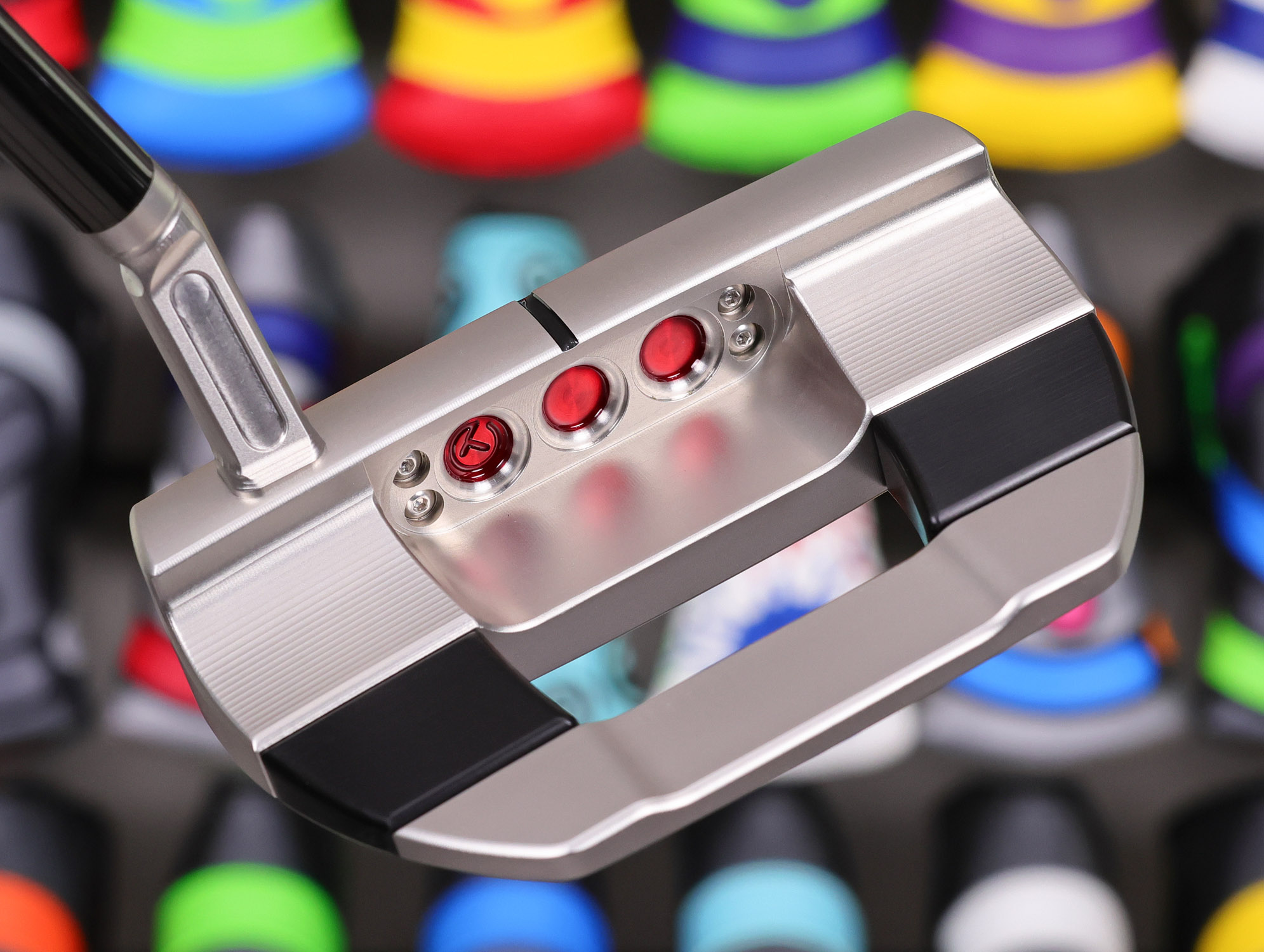 scotty cameron tour only sss fastback 1.5 studio style circle t 360g putter with carbon steel chain link milled insert i beam jet neck and black ct shaft golf club