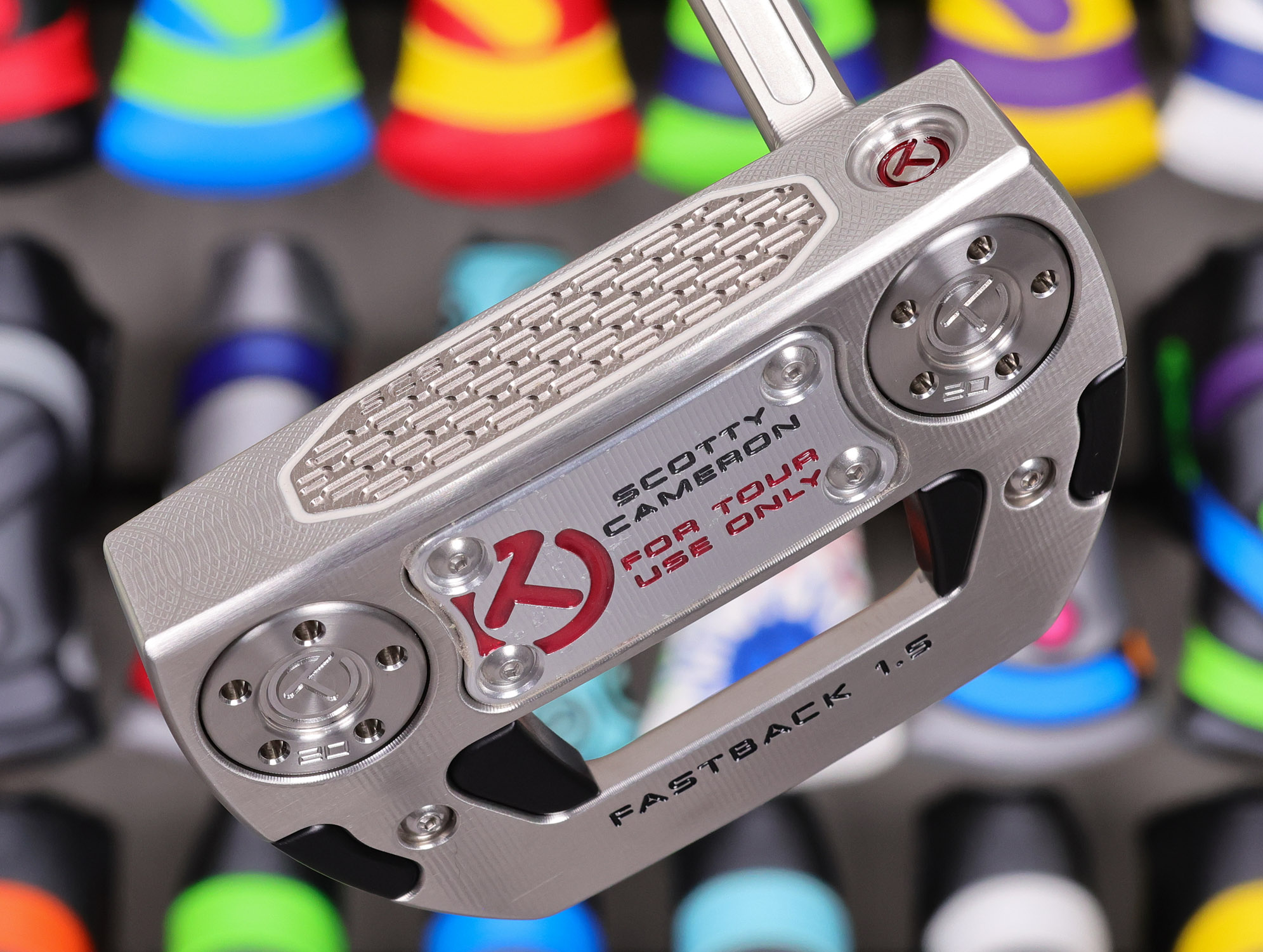 scotty cameron tour only sss fastback 1.5 studio style circle t 360g putter with carbon steel chain link milled insert i beam jet neck and black ct shaft golf club
