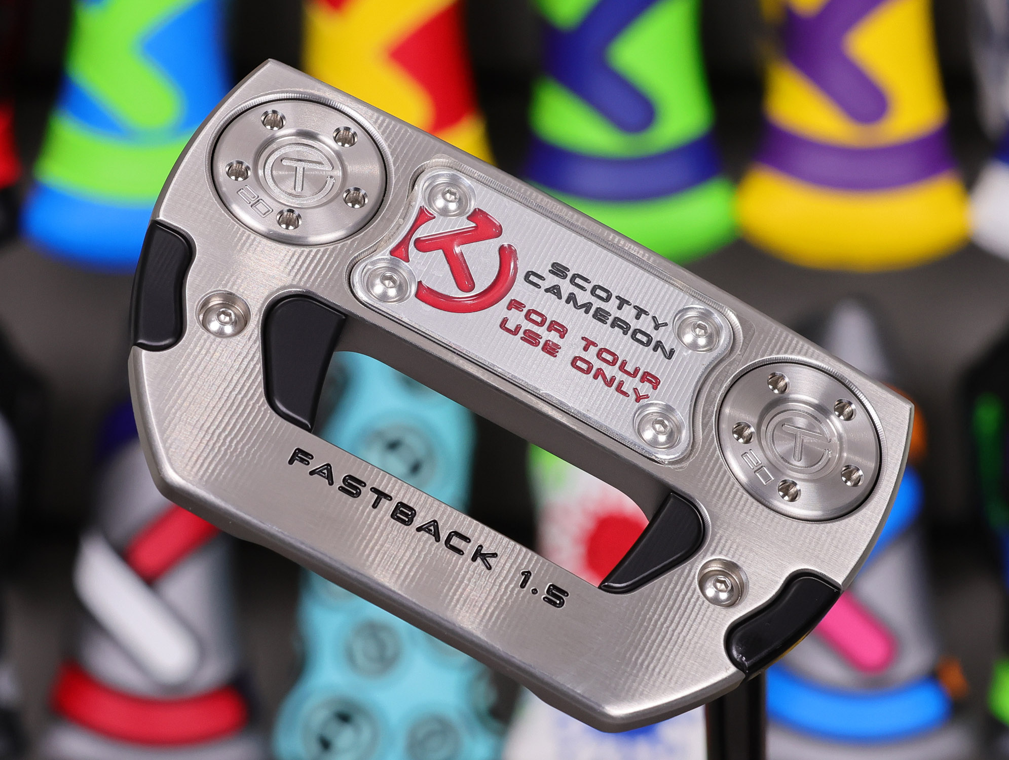 scotty cameron tour only sss fastback 1.5 studio style circle t 360g putter with carbon steel chain link milled insert i beam jet neck and black ct shaft golf club
