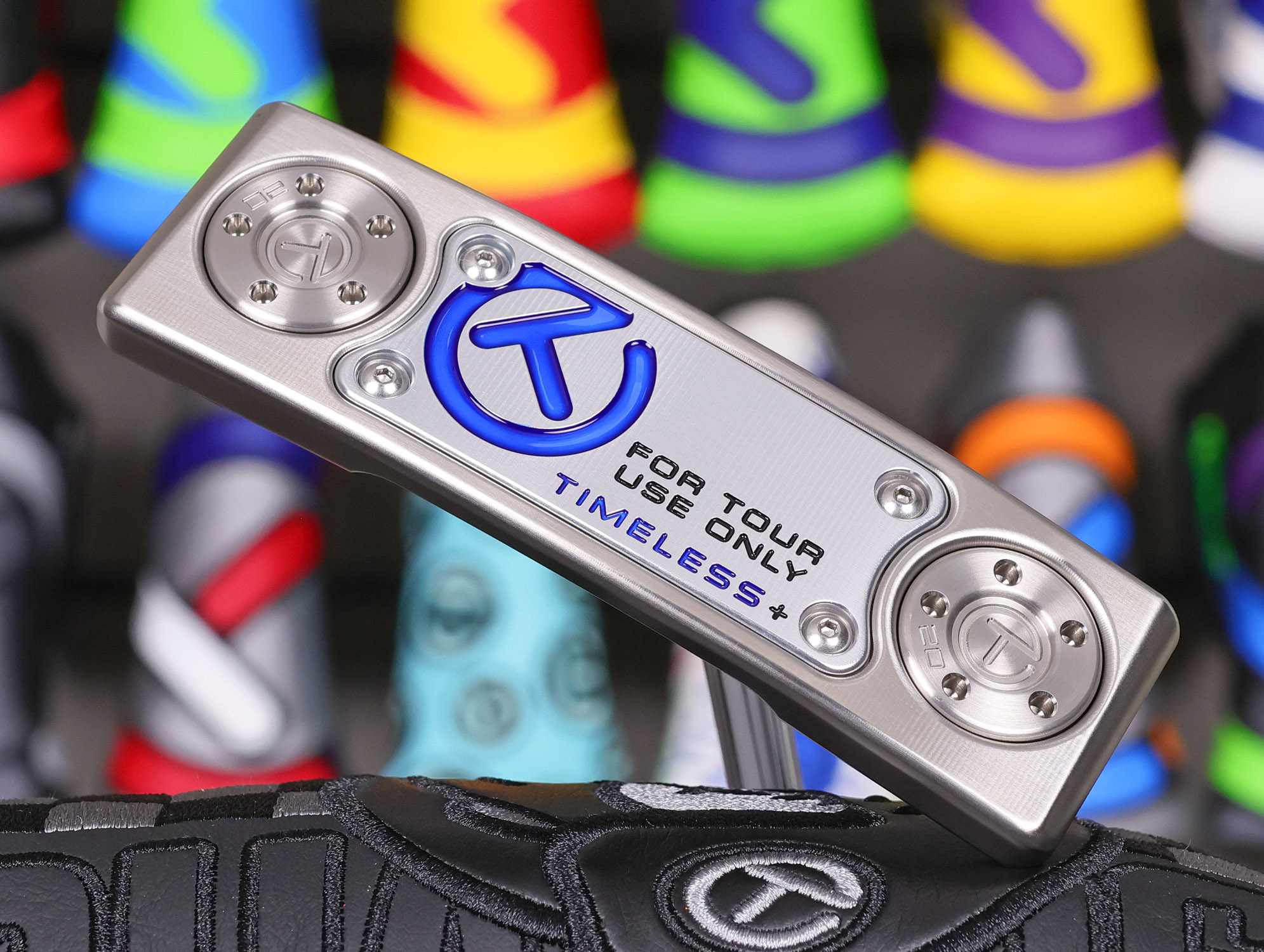 scotty cameron tour only two tone sss timeless plus tourtype circle t 360g with chromatic bronze welded centershaft spud neck golf club