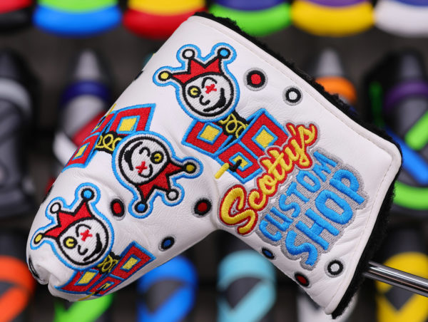 scotty cameron custom shop white limited release jackpot johnny in the box mid mallet headcover