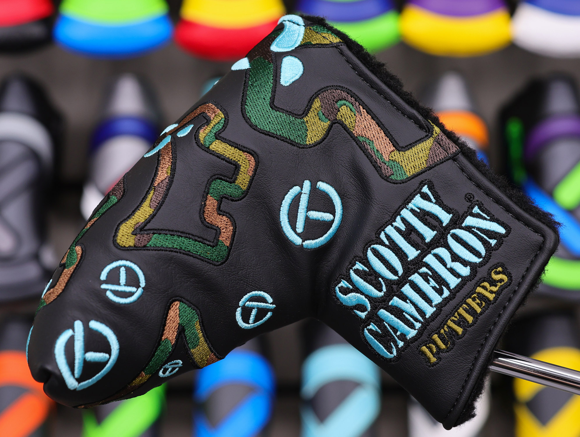 scotty cameron tour only camo bulldog tiffany circle t mid mallet putter headcover