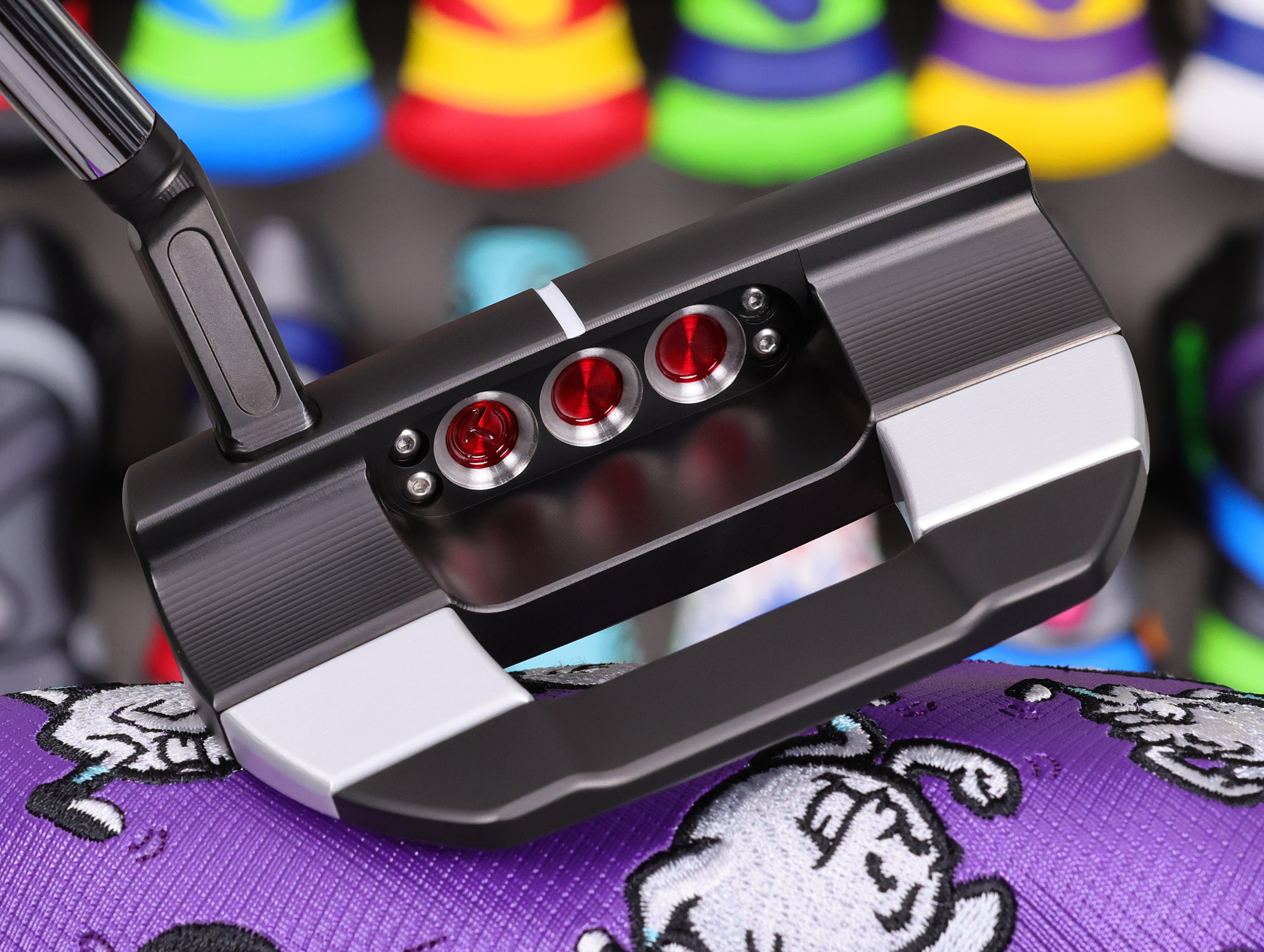 scotty cameron tour only black fastback 1.5 studio style circle t 360g putter with top line and carbon steel chain link milled insert golf club