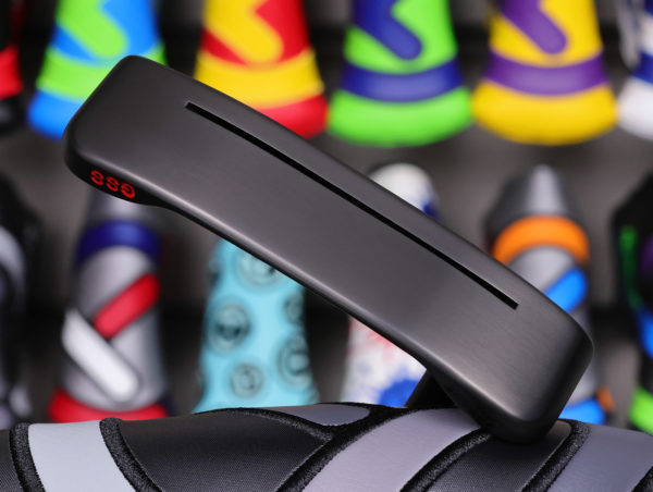 scotty cameron tour only black gss cameron and co newport beach handstamped circle t putter with sound slot and retro c&co. stamping golf club