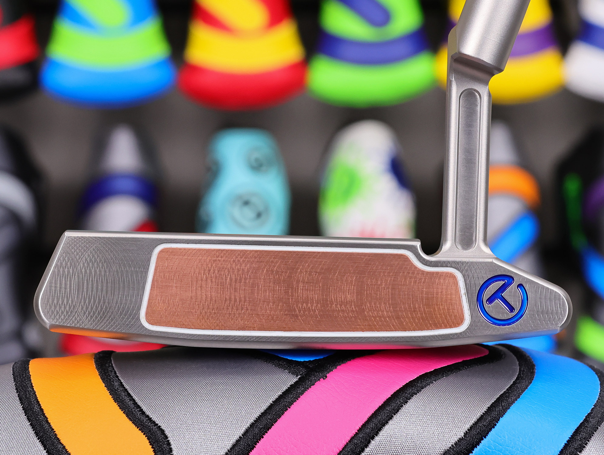 scotty cameron tour only buttonback timeless plus teryllium insert circle t 360g putter with translucent blue paint fill golf club