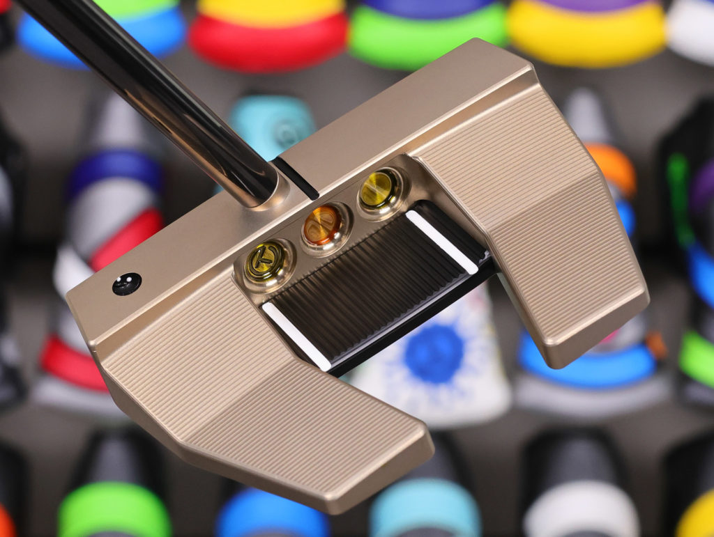 scotty cameron tour only chromatic bronze sss phantom x t5s centershaft circle t 360g putter with dual flange lines and black shaft golf club