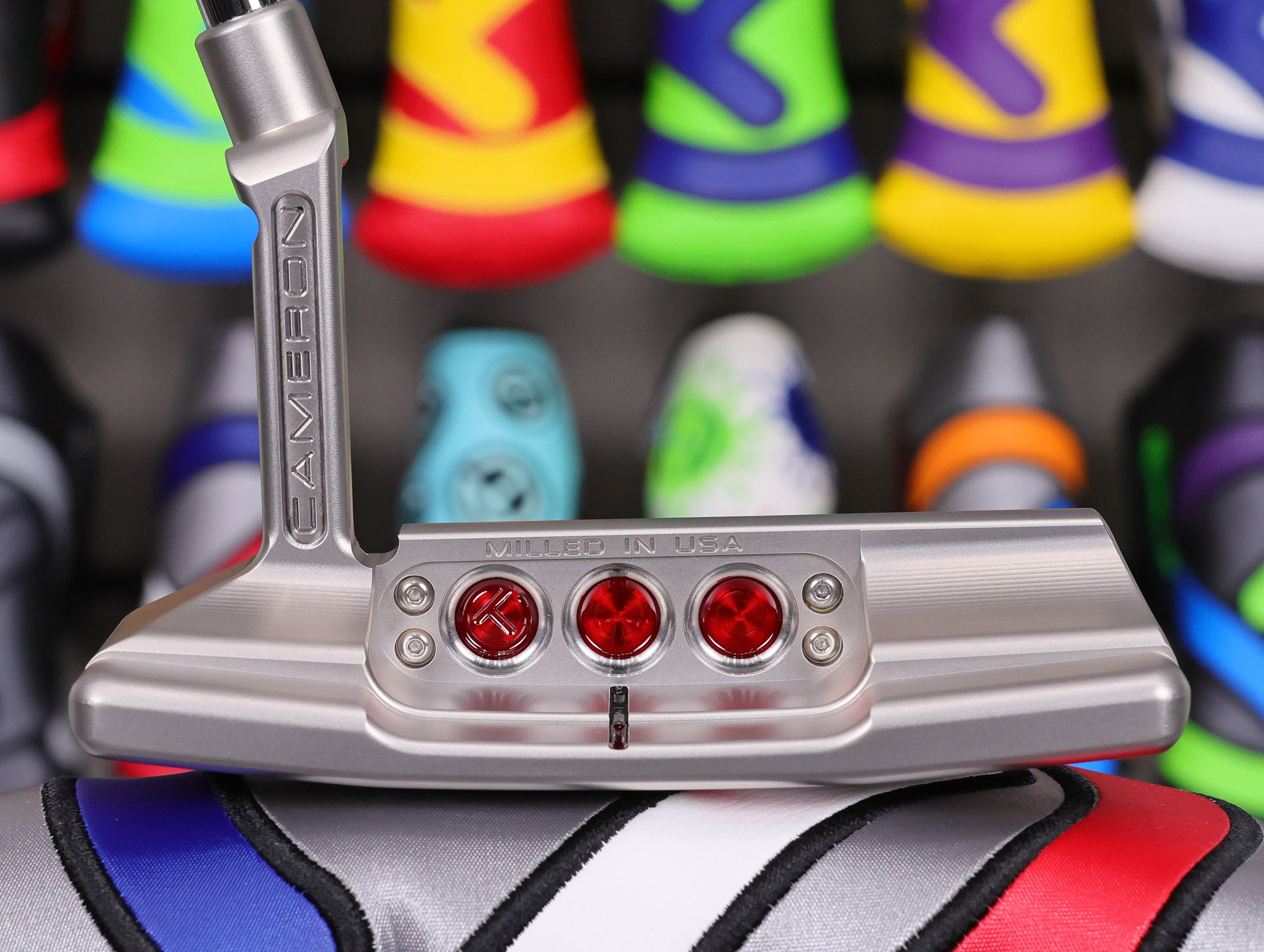 scotty cameron tour only newport 2 plus studio style circle t putter with carbon steel chain link milled insert golf club