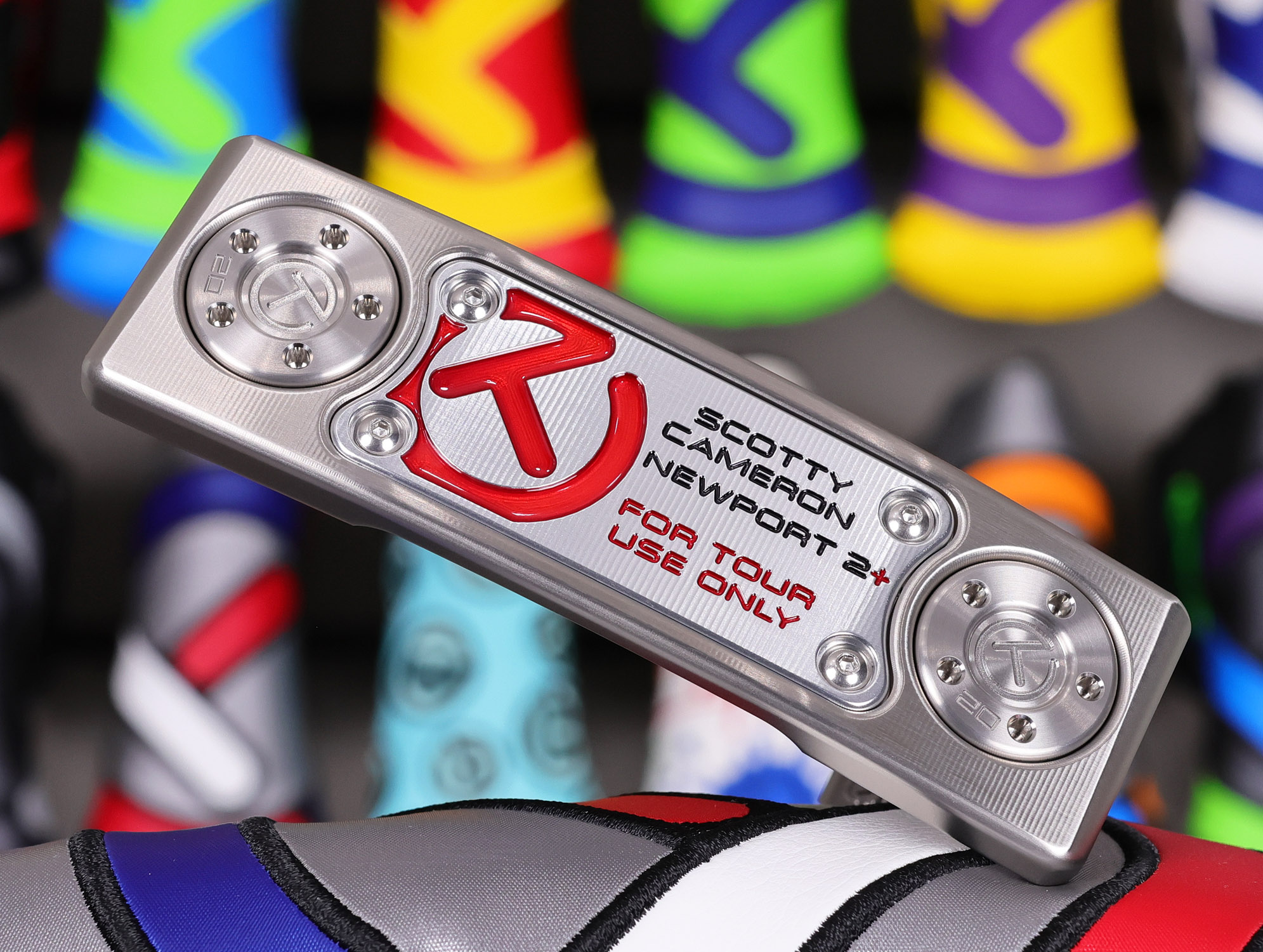 scotty cameron tour only newport 2 plus studio style circle t putter with carbon steel chain link milled insert golf club