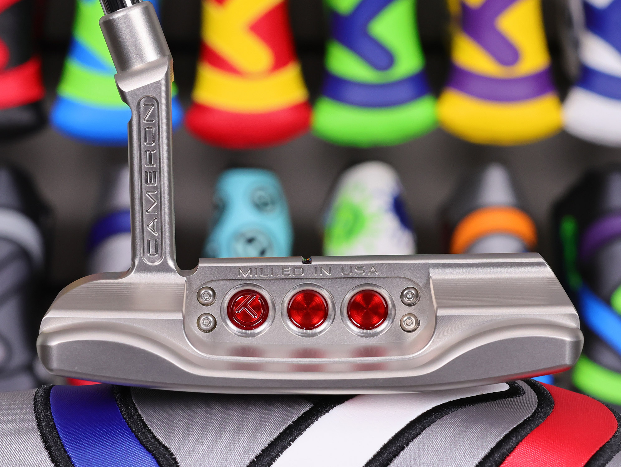 scotty cameron tour only newport plus studio style circle t putter with top line and carbon steel chain link milled insert golf club