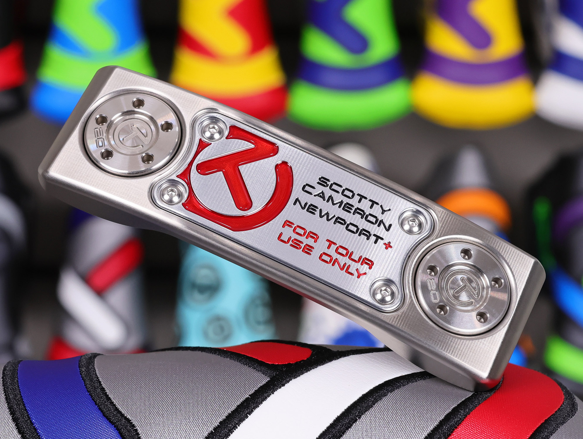 scotty cameron tour only newport plus studio style circle t putter with top line and carbon steel chain link milled insert golf club