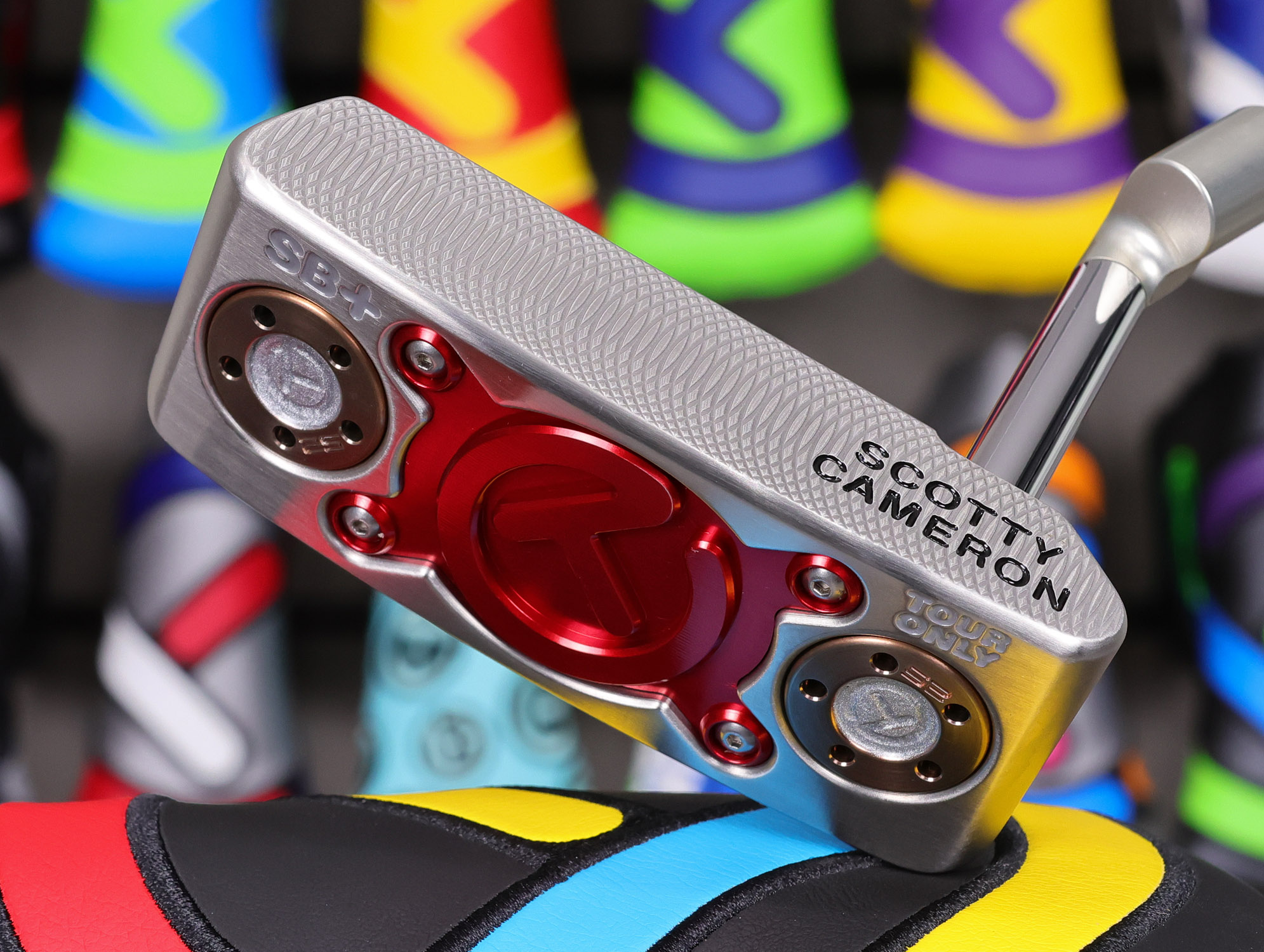 scotty cameron tour only sss deep milled squareback plus knucklehead circle t putter with sight dot golf club